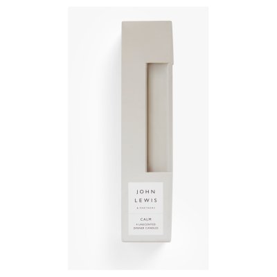 John Lewis Sentiments Calm Unscented Dinner Candles, Pack of 4