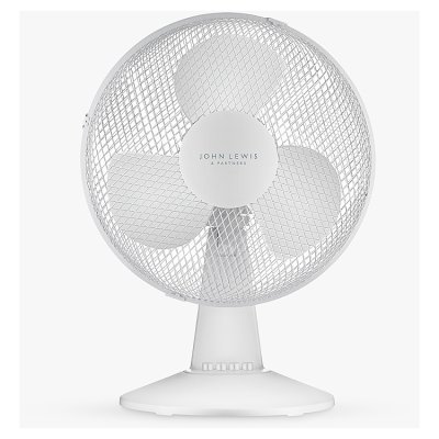 John Lewis ANYDAY Desk Fan, 12 inch, White