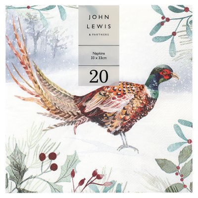 JL Phesant Napkins 33cm 20 pack