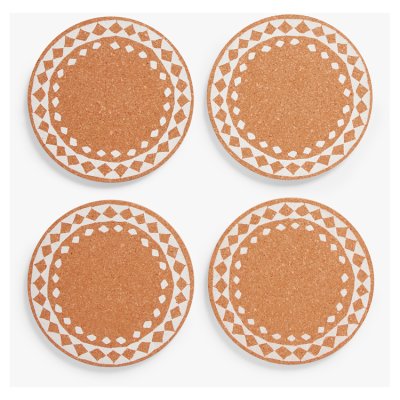 Border Cork Coaster 10cm