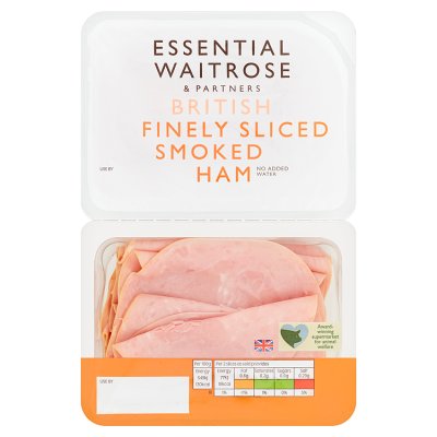 essential Waitrose GB Finely Sliced Smkd Ham
