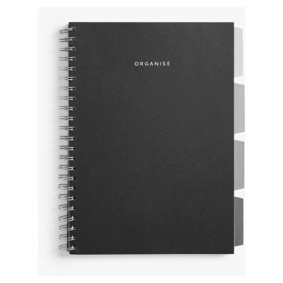 John Lewis ANYDAY Black Divider Notebook A4