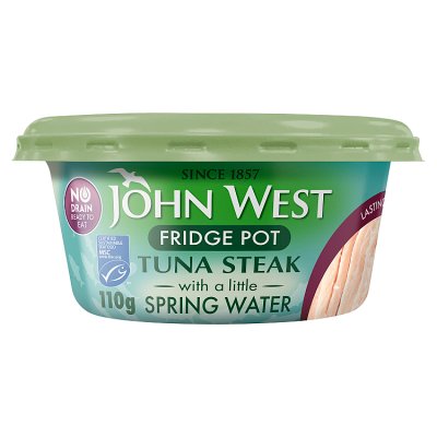 John West No Drain Fridge Pot Tuna Steak with a Little Spring Water MSC 110g