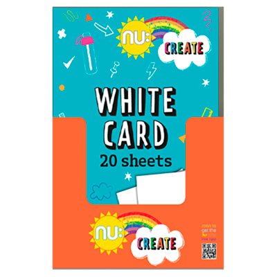 Nu: Create Pack of 20 White Card A4