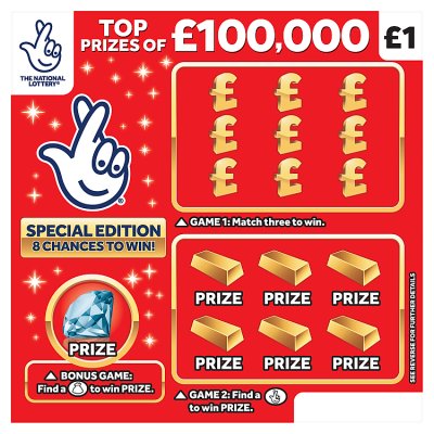 £100k Red Scratchcard