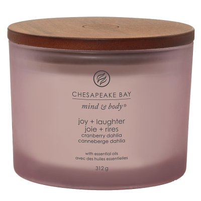 Chesapeake Bay Joy & Laughter Scented Candle Jar, 3 Wick, Cranberry & Dahlia