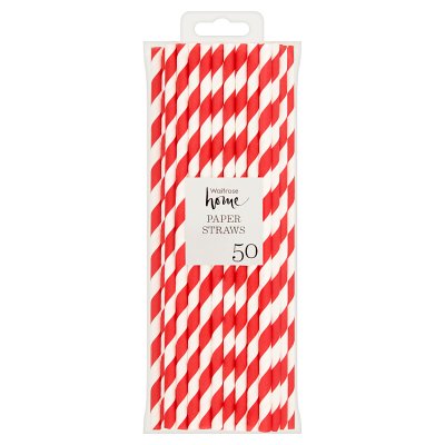 JL Red/White Paper Straws 50 pack