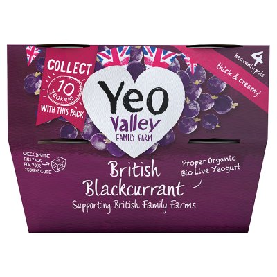 Yeo Valley Organic British Blackcurrant Yogurts