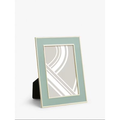 John Lewis Enamel & Metallic Edge Photo Frame, Duck Egg/Brass, 6 x 4" (15 x 10cm)