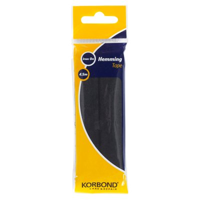 Korbond Iron On Hemming Tape Black