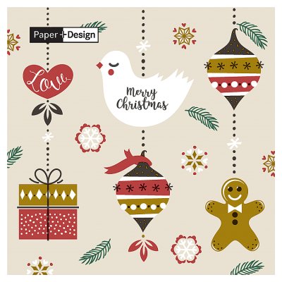 33 cm Xmas Hangings Napkin (20s)