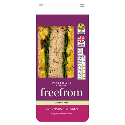 Waitrose Free From Coronation Chicken Sandwich on gluten free seeded bread