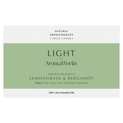 Aromaworks Light Multi-Wick Candle, Lemongrass And Bergamot