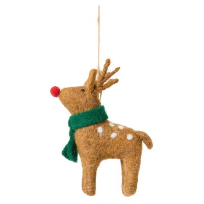 Dawn & Dusk Small Felt Reindeer Tree Decoration