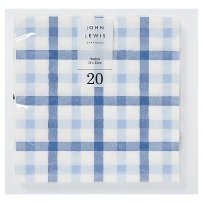 Gingham Napkins Blue