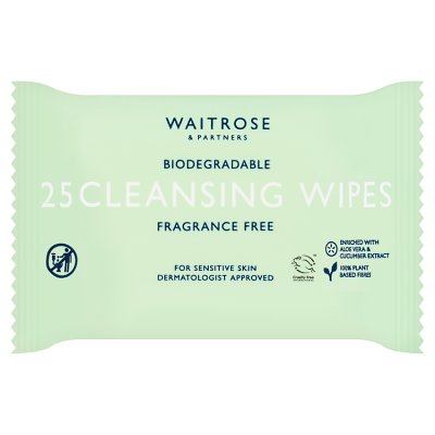 Waitrose 25 Cleansing Facial Wipes Fragrance Free