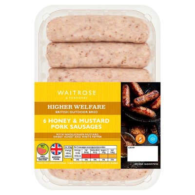 Waitrose 6 Honey & Mustard Pork Sausages