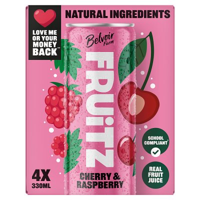 FRUiTZ Cherry & Raspberry 4x330ml | Waitrose & Partners