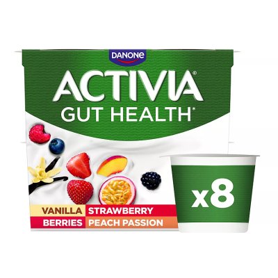 Activia Strawberry & Mixed Fruit Low Fat Gut Health Yoghurt Multipack