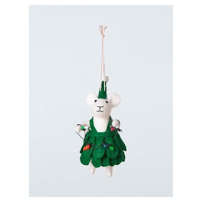 Felt Xmas Lights Mouse Tree Decoration