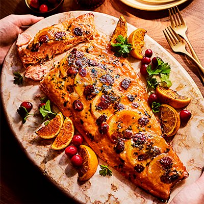 Orange & Cranberry Side of Salmon with a Citrus Glaze