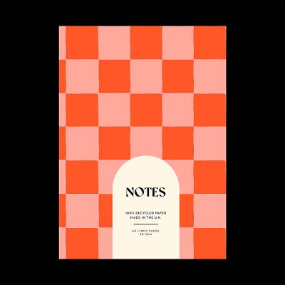 A5 Peach & Cherry Check Notebook