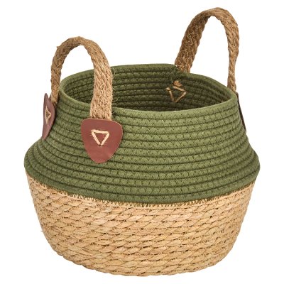Smart Garden Natural Grass Woven Basket, Small, Green