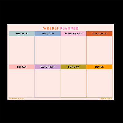 Magnetic A3 Weekly Fridge Planner