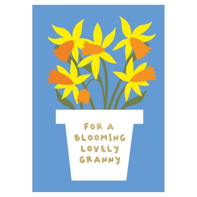 Granny Potted Daffodils Mother's Day Card