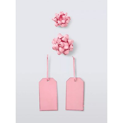 Pale Pink Bow & Tag Set