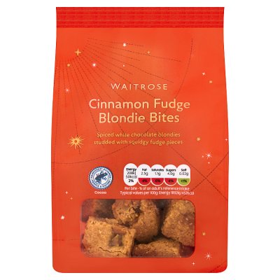 Waitrose Xmas Cinnamon Fudge Blondie Bites