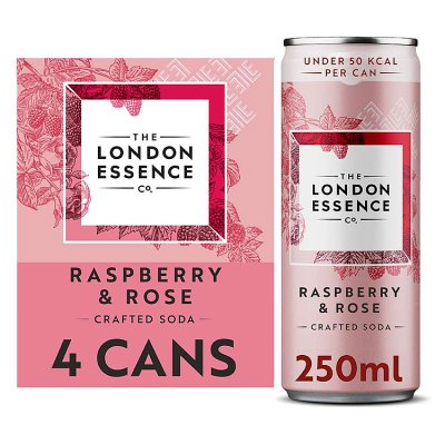 London Essence Co. Raspberry & Rose Crafted Soda Cans