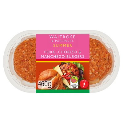 Waitrose Pork, Chorizo & Manchego Burgers