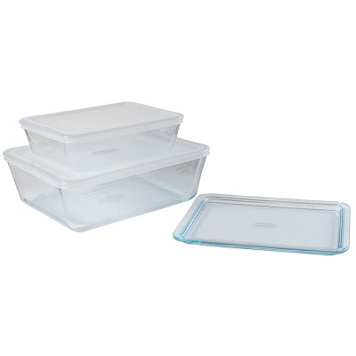 Pyrex Bake, Cook & Store 3Pc Set 2Pc storage & 1 glass baking tray