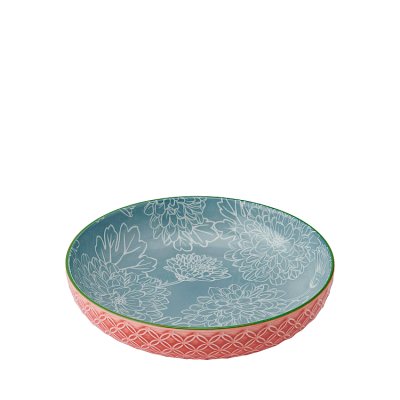 Mikasa Glazed Stoneware Coupe Bowl, Geometric Leaf, 21x5cm