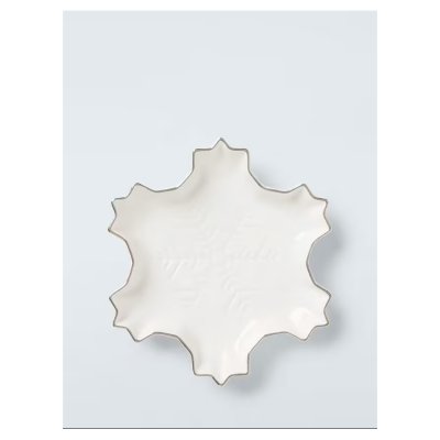 Silver Rim Snowflake Dish