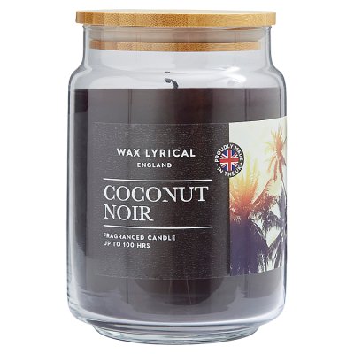 Wax Lyrical Candle, Large Jar, Coconut Noir