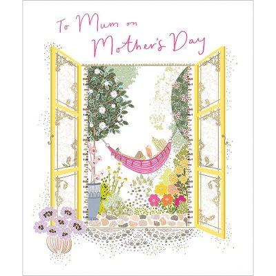 Lady Relaxing In The Garden Mother's Day Card