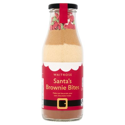 Waitrose Chocolate Santa Brownie Bites Baking Bottle Kit