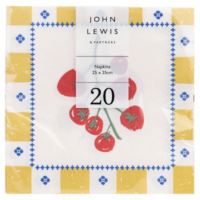 John Lewis Tomato Cocktail Napkin 25cm 20 pack