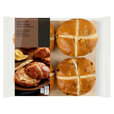No. 1 4 Apricot & Stem Ginger Hot Cross Buns
