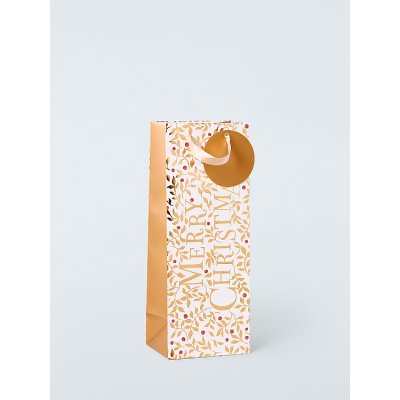 Merry Xmas Gold Bottle Bag