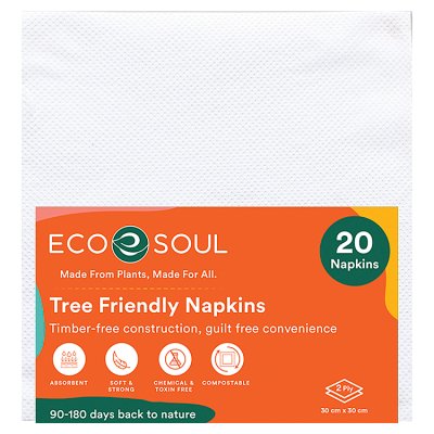 Tree-Saving Compostable Dinner Napkins 30 cm x 30 cm