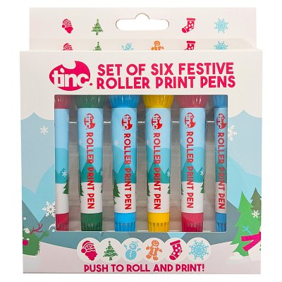 Festive roller pens set of 6