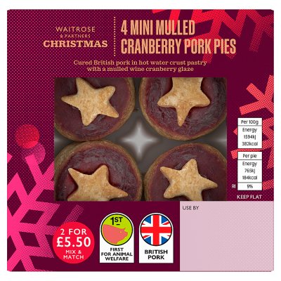 Waitrose 4 Mini Cranberry Glazed Pies