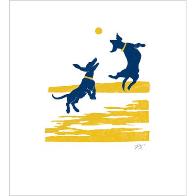 Two Dogs On A Beach