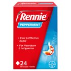 Rennie Peppermint Heartburn & Indigestion Relief Tablets x24