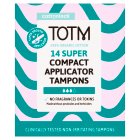 TOTM Organic Cotton Compact Applicator Tampons Super