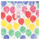 JL Birthday Balloons Napkin 33cm 20 pack