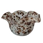 Curate Confetti Glass Flare Bowl, Brown and White